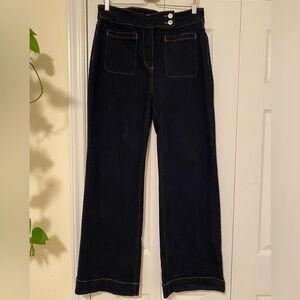 Avec Les Filles Anthropologie Y2K High Rise Wide Leg Indigo Wash Jeans Size 31